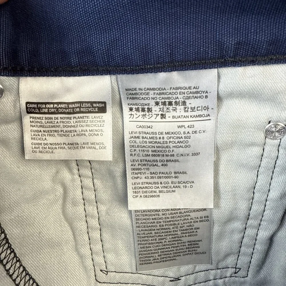 Levis 514 Jeans Men's 38x32 Straight Leg Slimming Fit‎ Denim Cotton Medium Wash